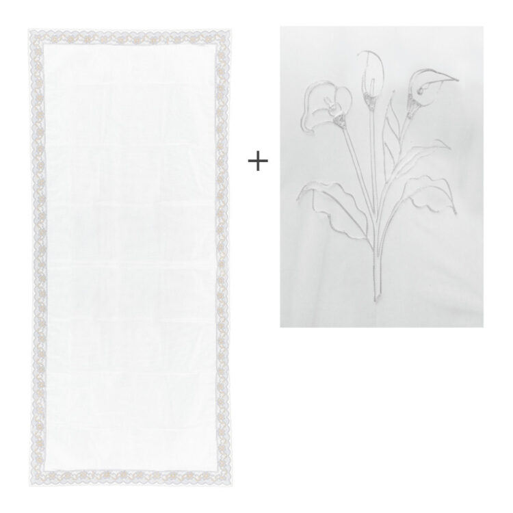 velo rettangolare con calla